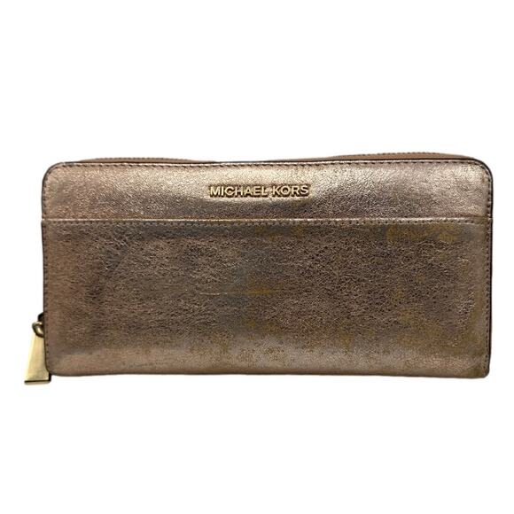 MICHAEL KORS Pink Glitter Zip Around Wallet - Picture 1 of 11